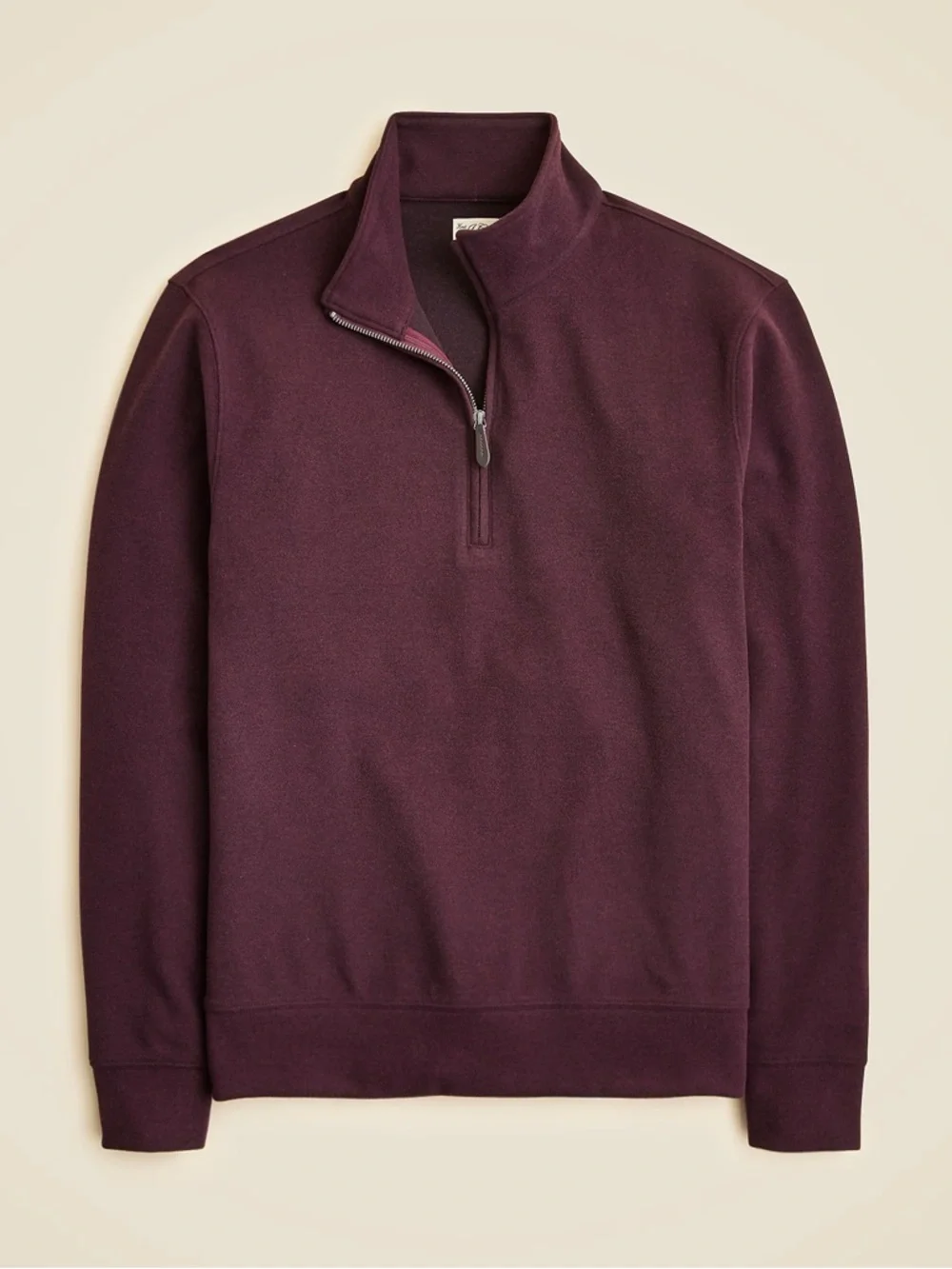 J. CREW Seaboard soft-knit quarter-zip‎ pullover in Berry Size L NWT $110 CO174